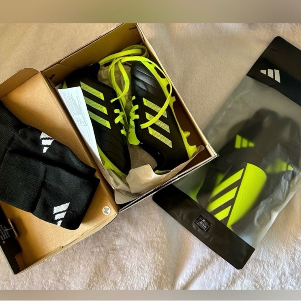 adidas Kids Sneakers Black and Neon Yellow
